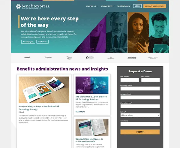 benefitexpress website design